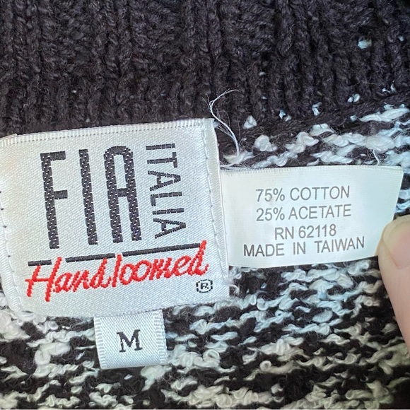 Vintage Fia Italia Handloomed Cardigan Sweater Art To Wear Artsy Womens M 80s - Picture 2 of 5